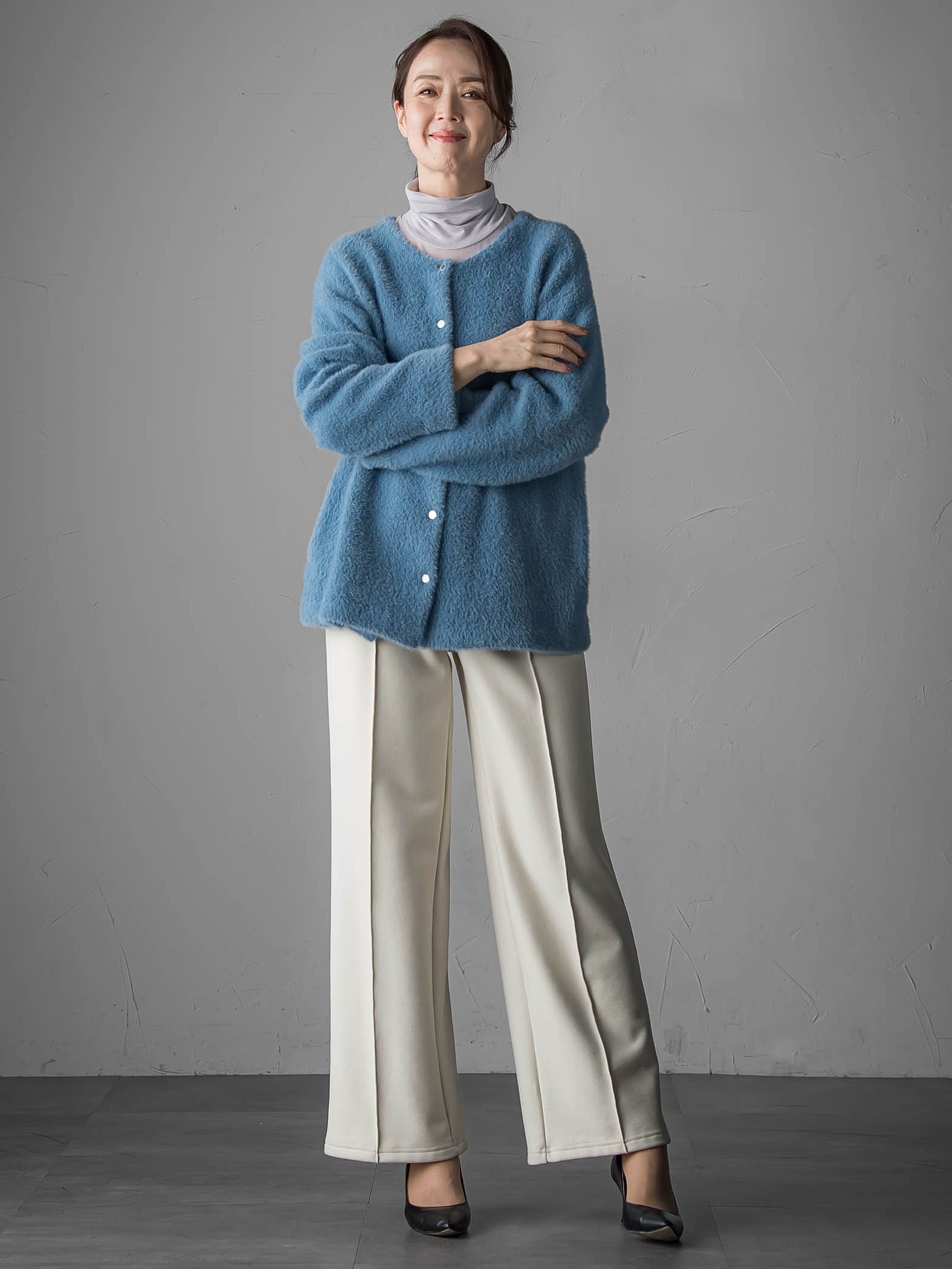 フェザーヤーンニットカーディガン