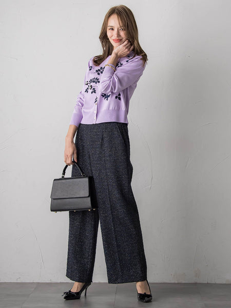 ツイードラメワイドパンツ