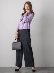 ツイードラメワイドパンツ