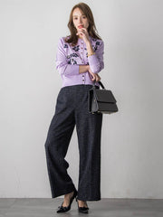 ツイードラメワイドパンツ