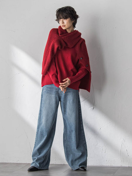 ハイネックシンプルニット≪手洗い可能≫