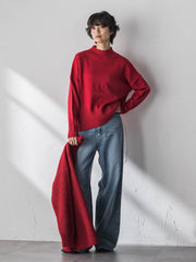 ハイネックシンプルニット≪手洗い可能≫