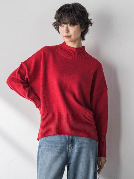 ハイネックシンプルニット≪手洗い可能≫