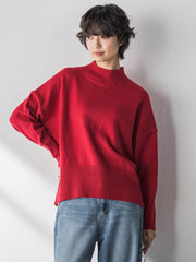 ハイネックシンプルニット≪手洗い可能≫