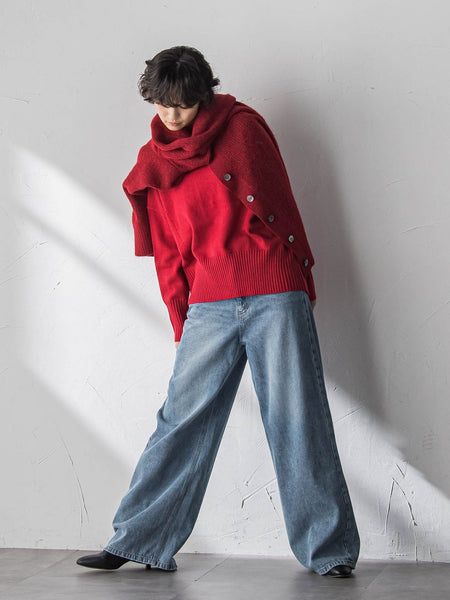 ハイネックシンプルニット≪手洗い可能≫