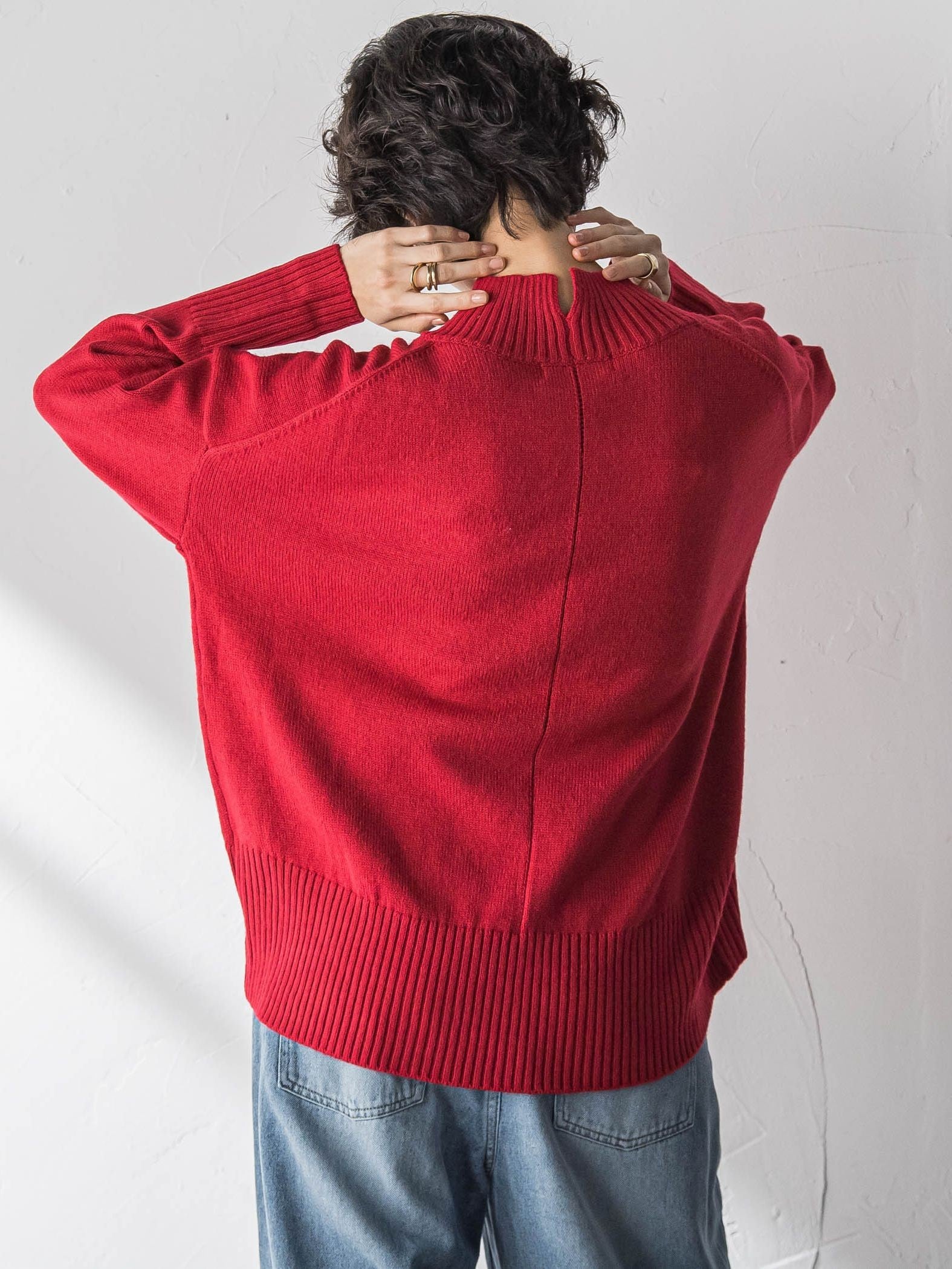 ハイネックシンプルニット≪手洗い可能≫