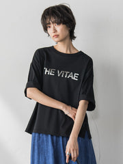 箔プリントロゴTシャツ≪手洗い可能≫