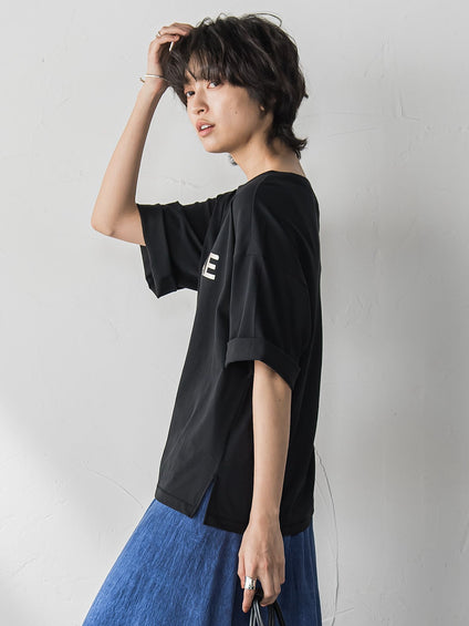 箔プリントロゴTシャツ≪手洗い可能≫
