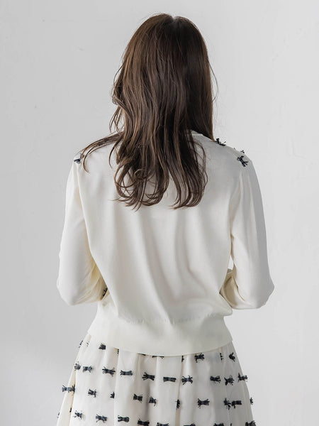 リボンジャガードカーディガン