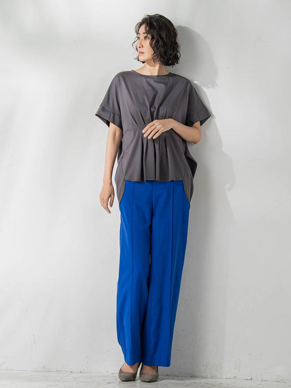 【WEB限定】シェルタリングワイドパンツ≪洗濯機で洗える≫