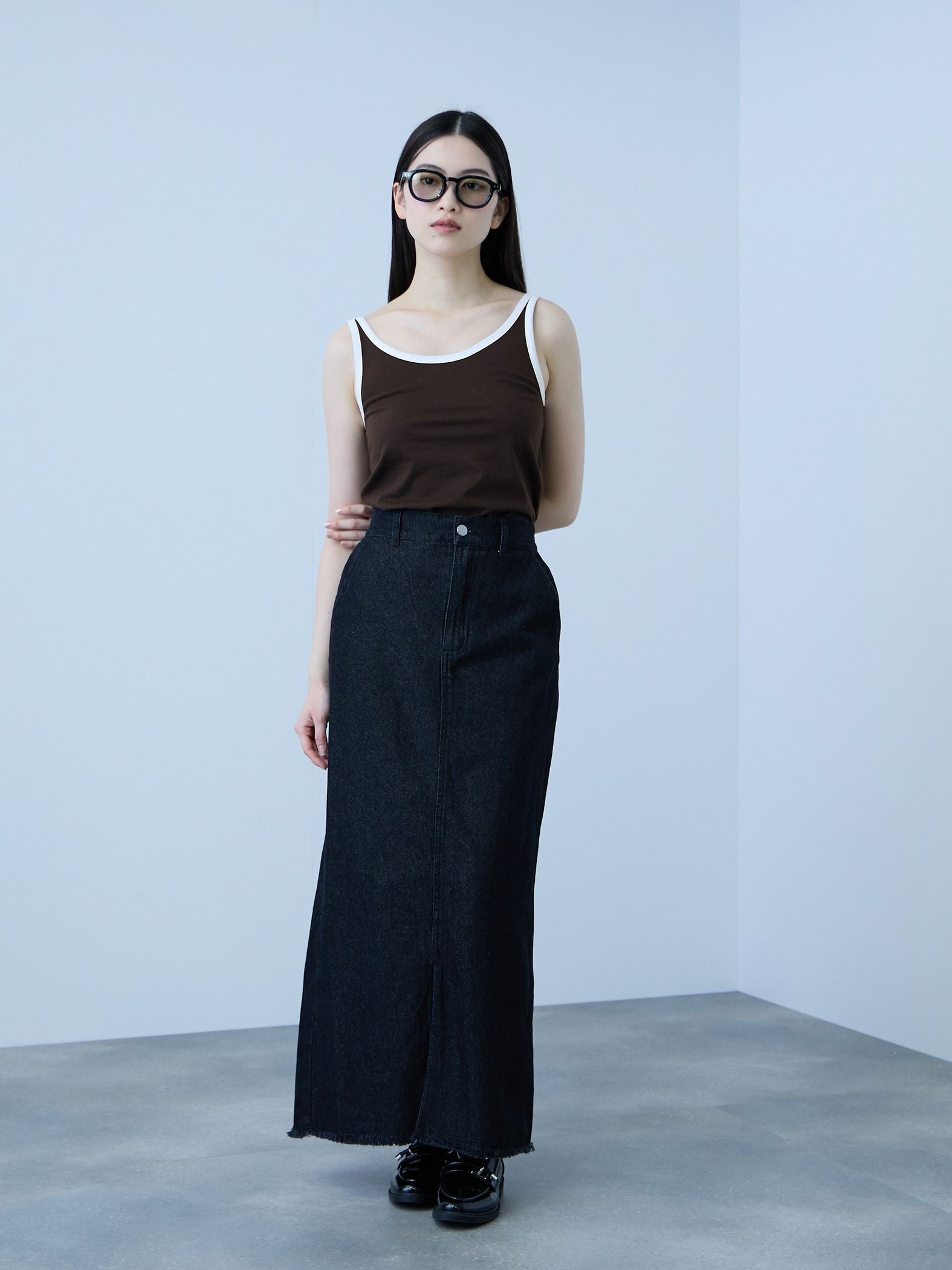 バイカラーパイピングタンクトップ