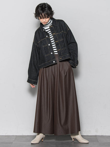 【WEB限定】デニムクロップドジャケット≪洗濯機で洗える≫