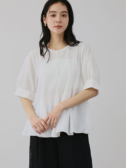 カラミタンブラーハーフスリーブブラウス