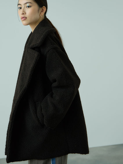 フェイクムートンミドルダブルコート