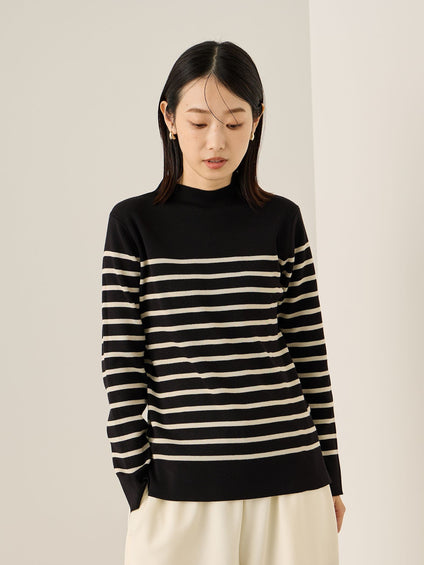 ハイネック総針ニットプルオーバー≪手洗い可能≫