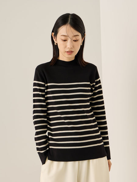 ハイネック総針ニットプルオーバー≪手洗い可能≫