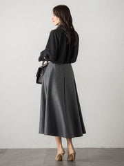 フリルスタンドカラーブラウス