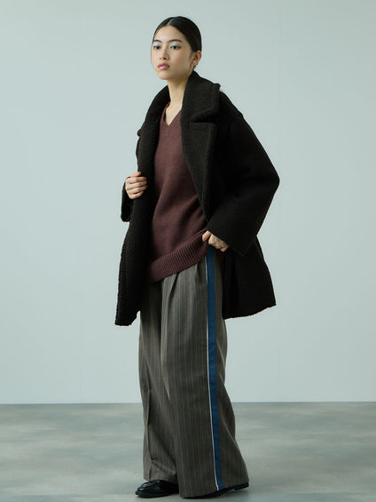 フェイクムートンミドルダブルコート