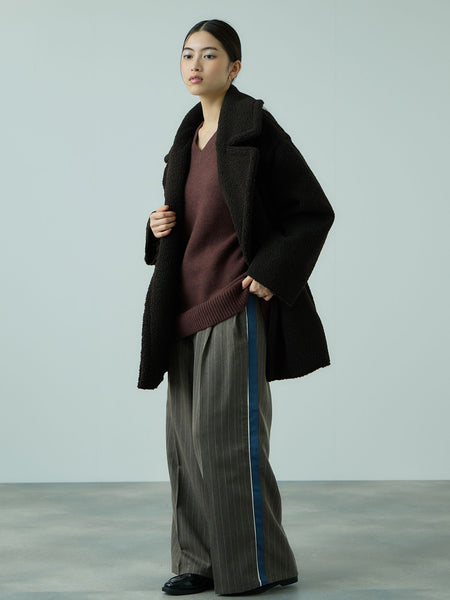 フェイクムートンミドルダブルコート