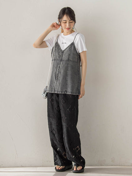 カットワーク刺繍レースパンツ