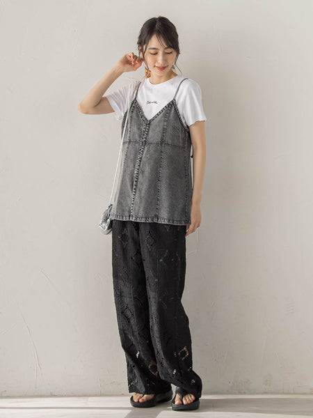 カットワーク刺繍レースパンツ