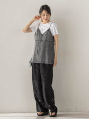 カットワーク刺繍レースパンツ