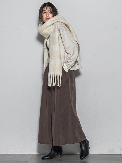 【WEB限定】マシュマロスウェードノーカラーブルゾン≪手洗い可能≫