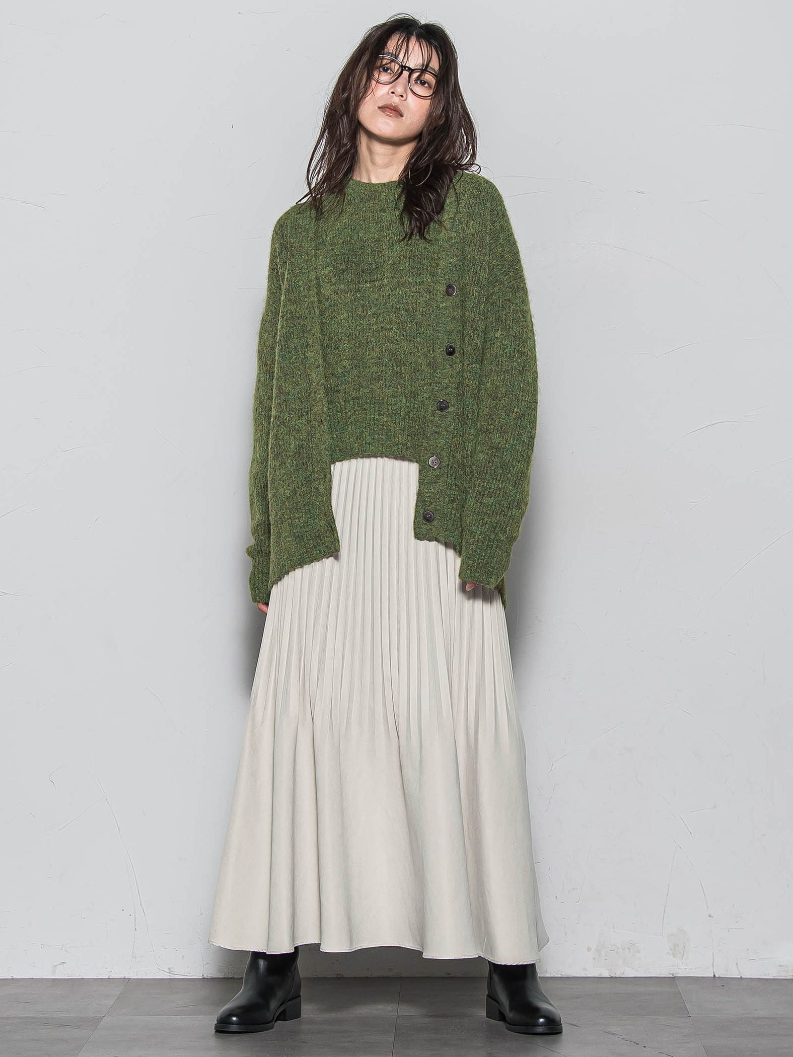 フラッフィークルーネックニット≪手洗い可能≫