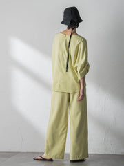 【一瞬で楽とキレイを叶える】タンブラーブッチャーイージーワイドパンツ≪セットアップ対応≫