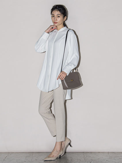 ダブルクロス2WAYロングシャツブラウス≪洗濯機で洗える/セットアップ対応≫
