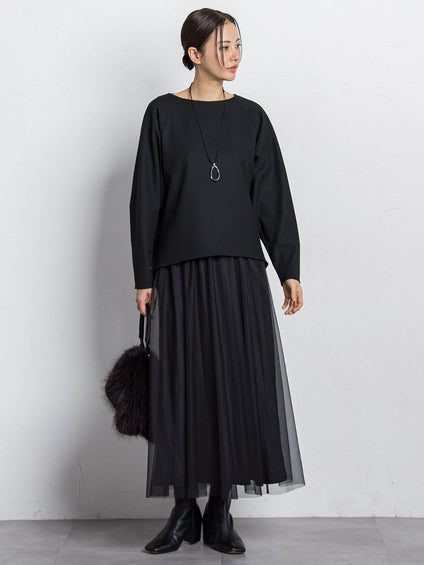 パウダーサテンリバーシブルスカート