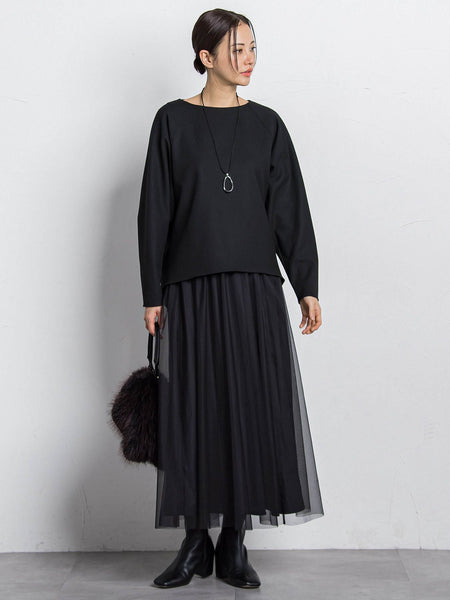 パウダーサテンリバーシブルスカート