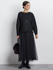 パウダーサテンリバーシブルスカート