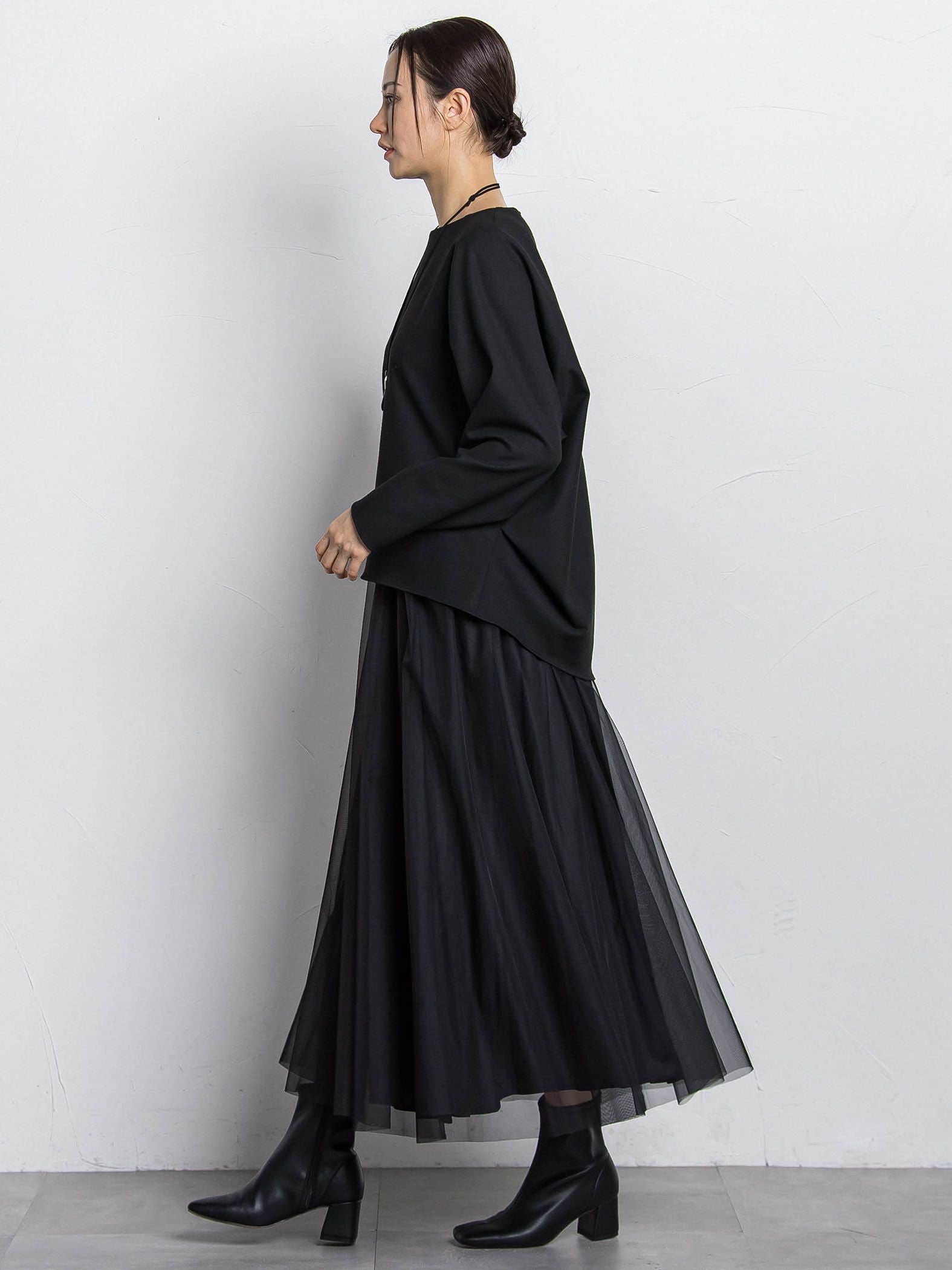 パウダーサテンリバーシブルスカート