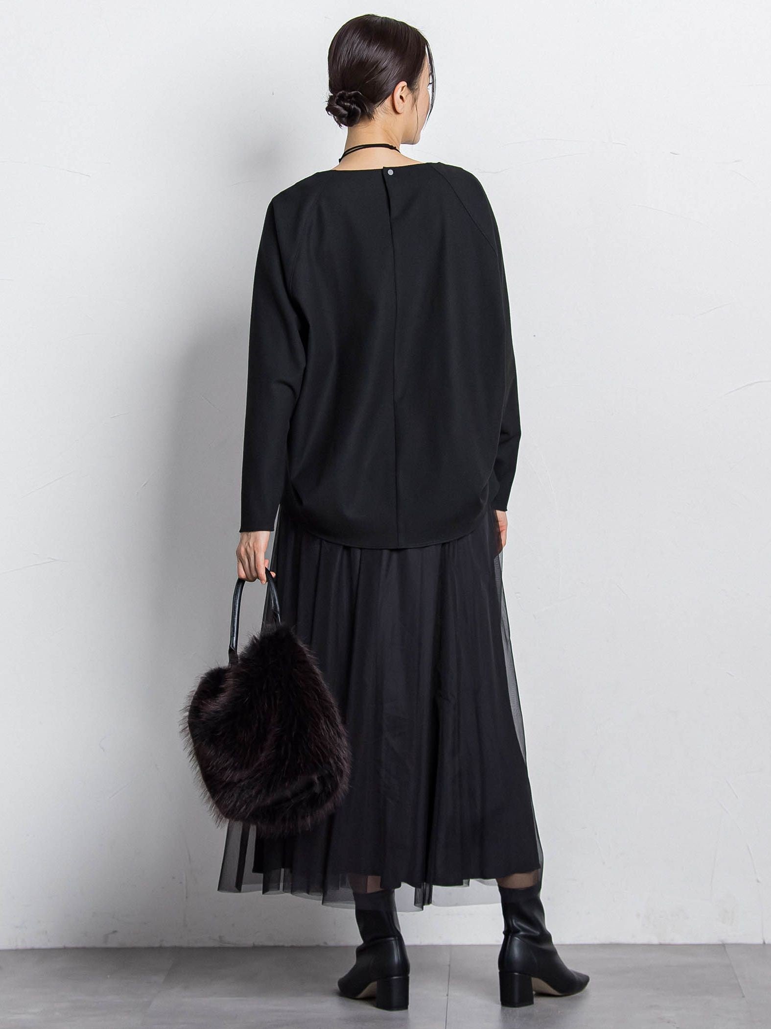 パウダーサテンリバーシブルスカート