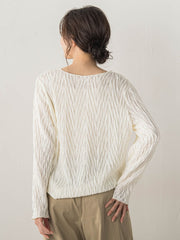 【WEB限定】フリルジャガードクルーネックプルオーバー