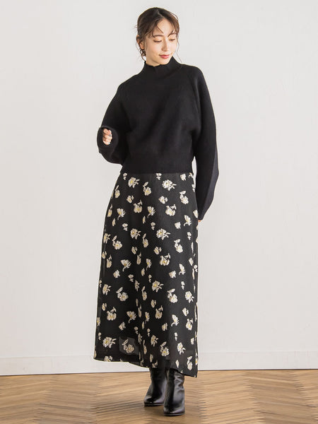 メタルフラワージャガードスカート≪手洗い可能≫