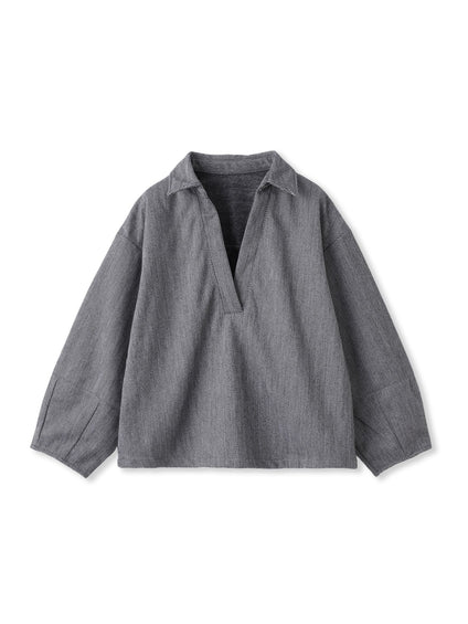 【楽・美・軽】スキッパーブラウス≪手洗い可能≫