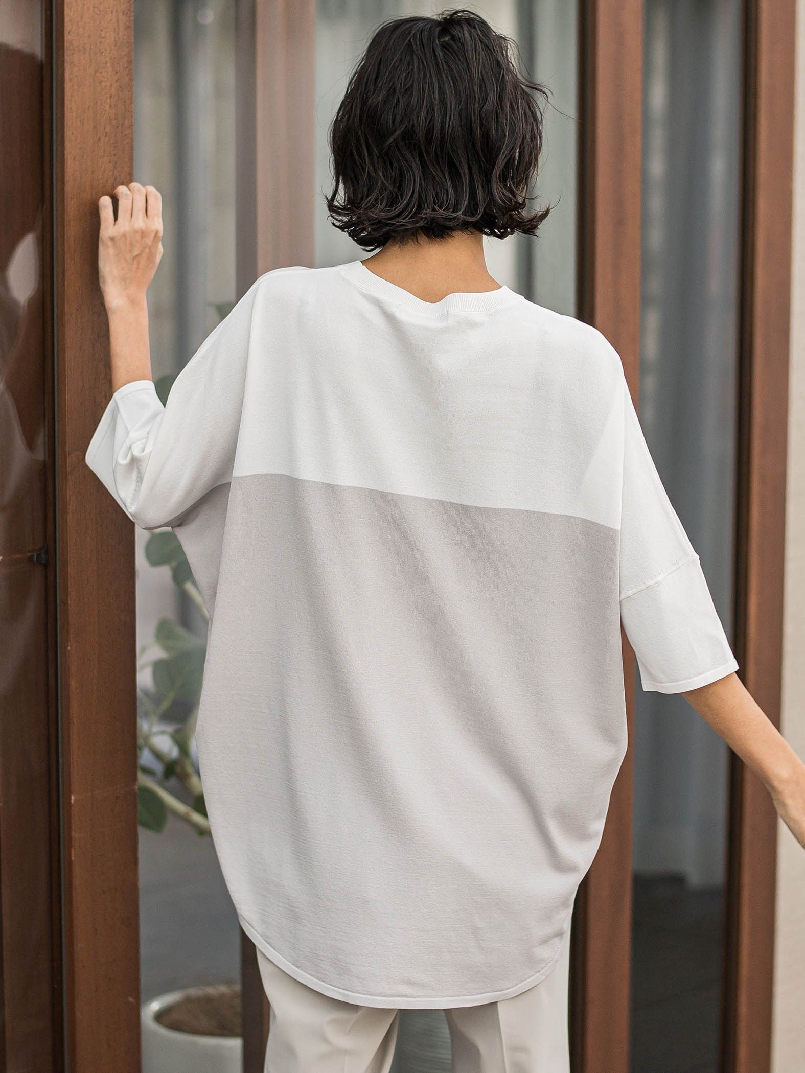 【WEB限定】バイカラーニット≪手洗い可能≫
