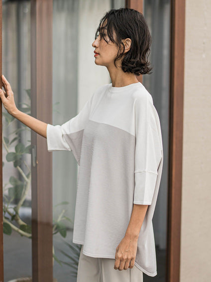 【WEB限定】バイカラーニット≪手洗い可能≫