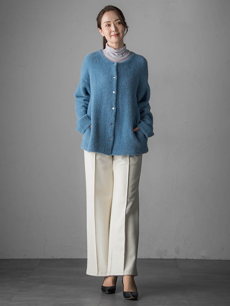 【大きいサイズ】フェザーヤーンニットカーディガン