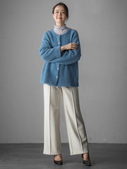 【大きいサイズ】フェザーヤーンニットカーディガン