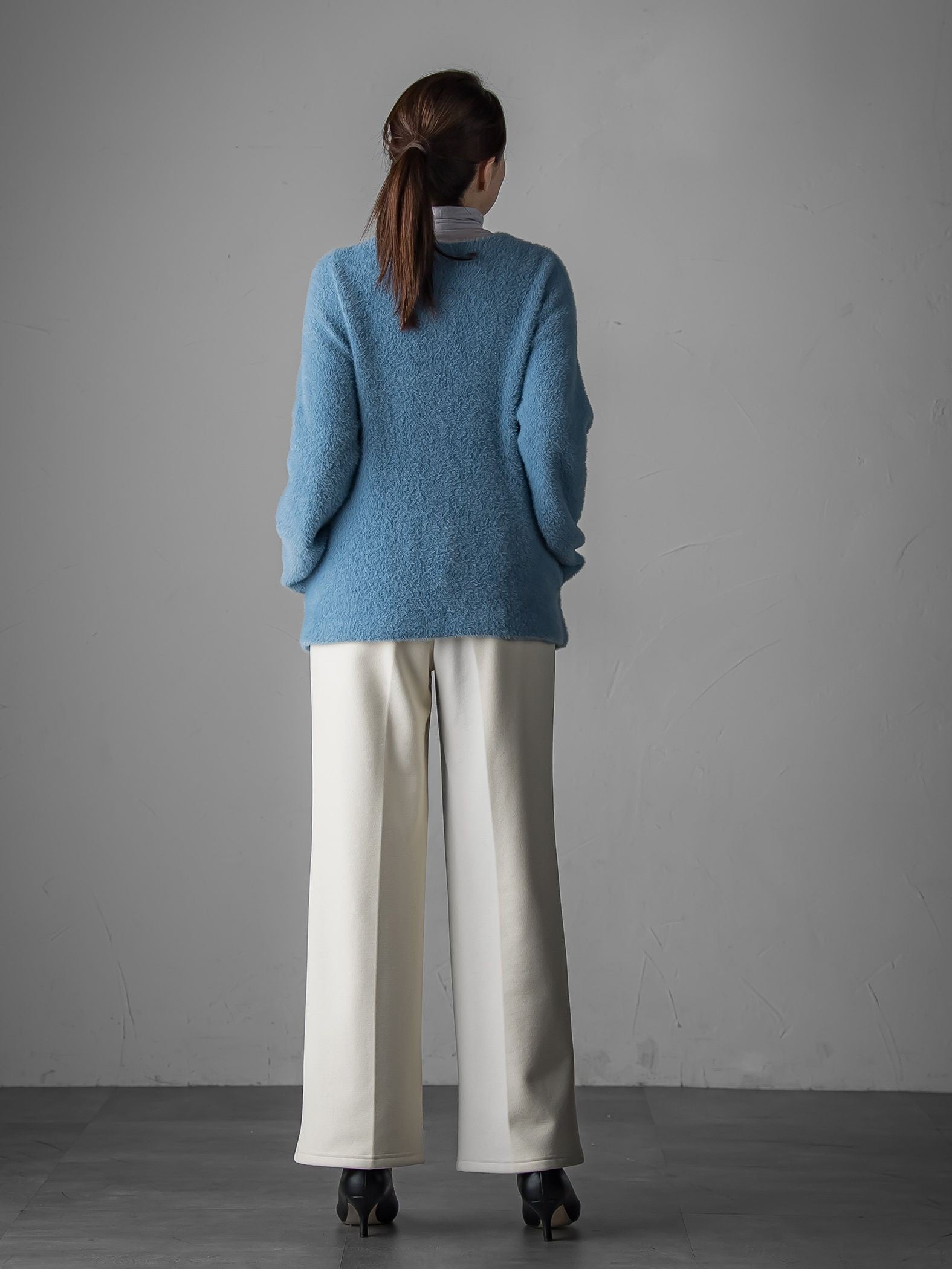 【大きいサイズ】フェザーヤーンニットカーディガン