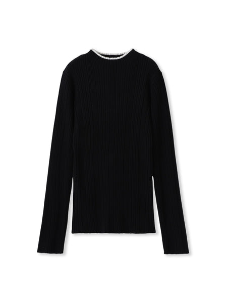 【新色追加】袖ボタンランダムリブニット≪手洗い可能≫