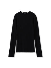 【新色追加】袖ボタンランダムリブニット≪手洗い可能≫