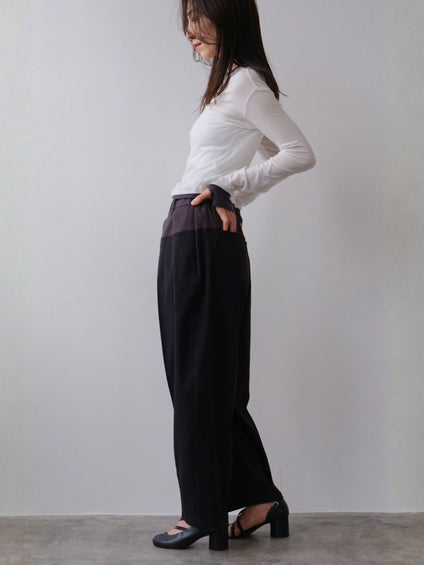 Bicolor curve pants【日本製】≪手洗い可能≫