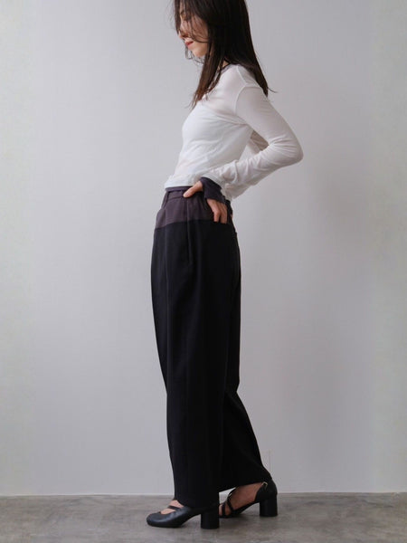 Bicolor curve pants【日本製】≪手洗い可能≫