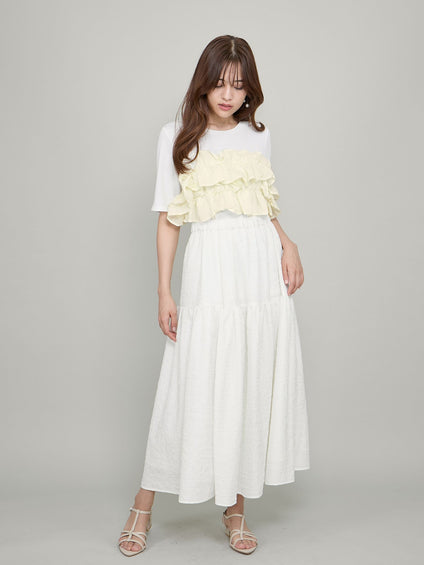 ギャザーフリルTシャツ≪手洗い可能≫