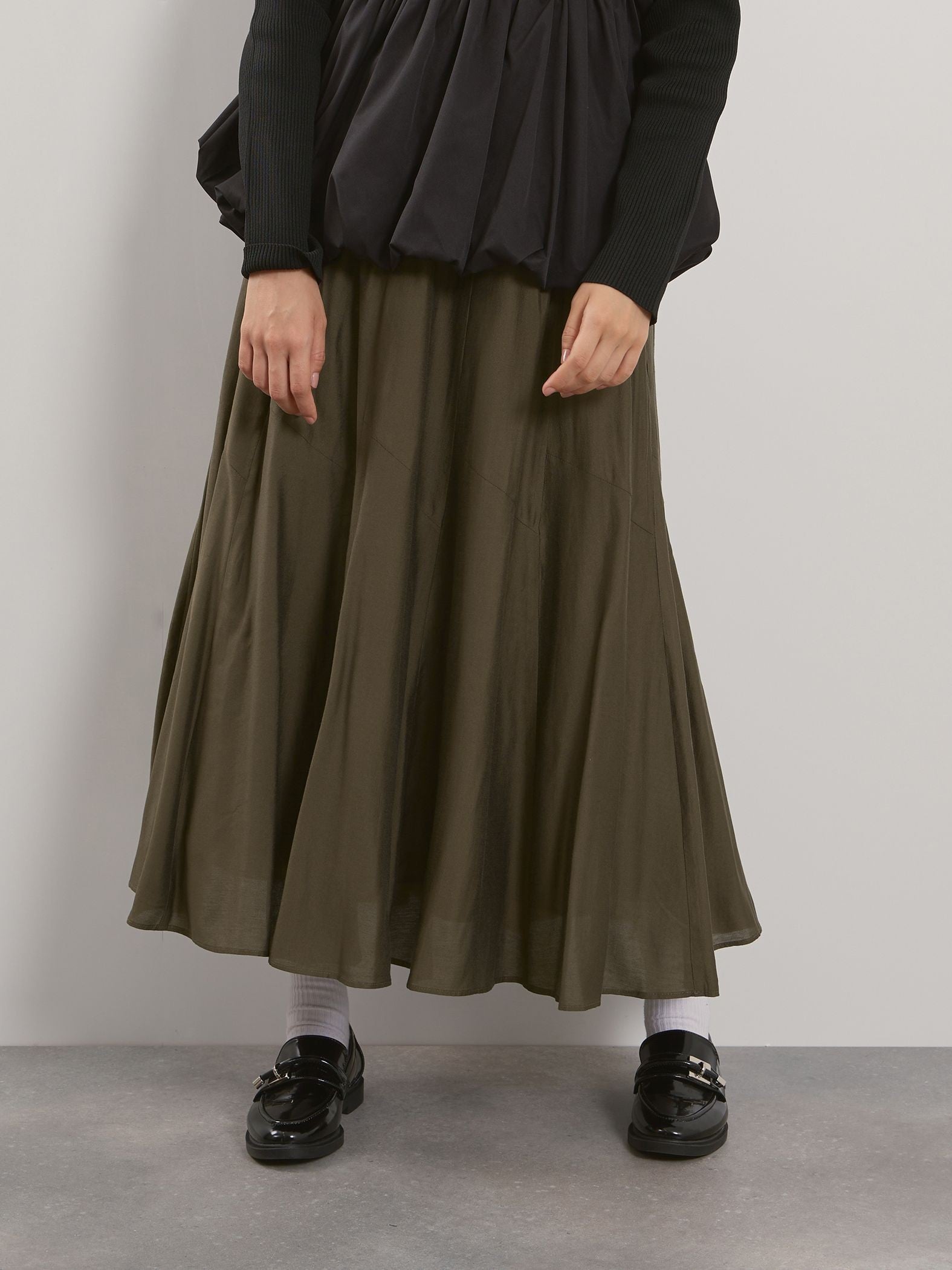 シルキーローンウエストプリーツスカート≪手洗い可能≫