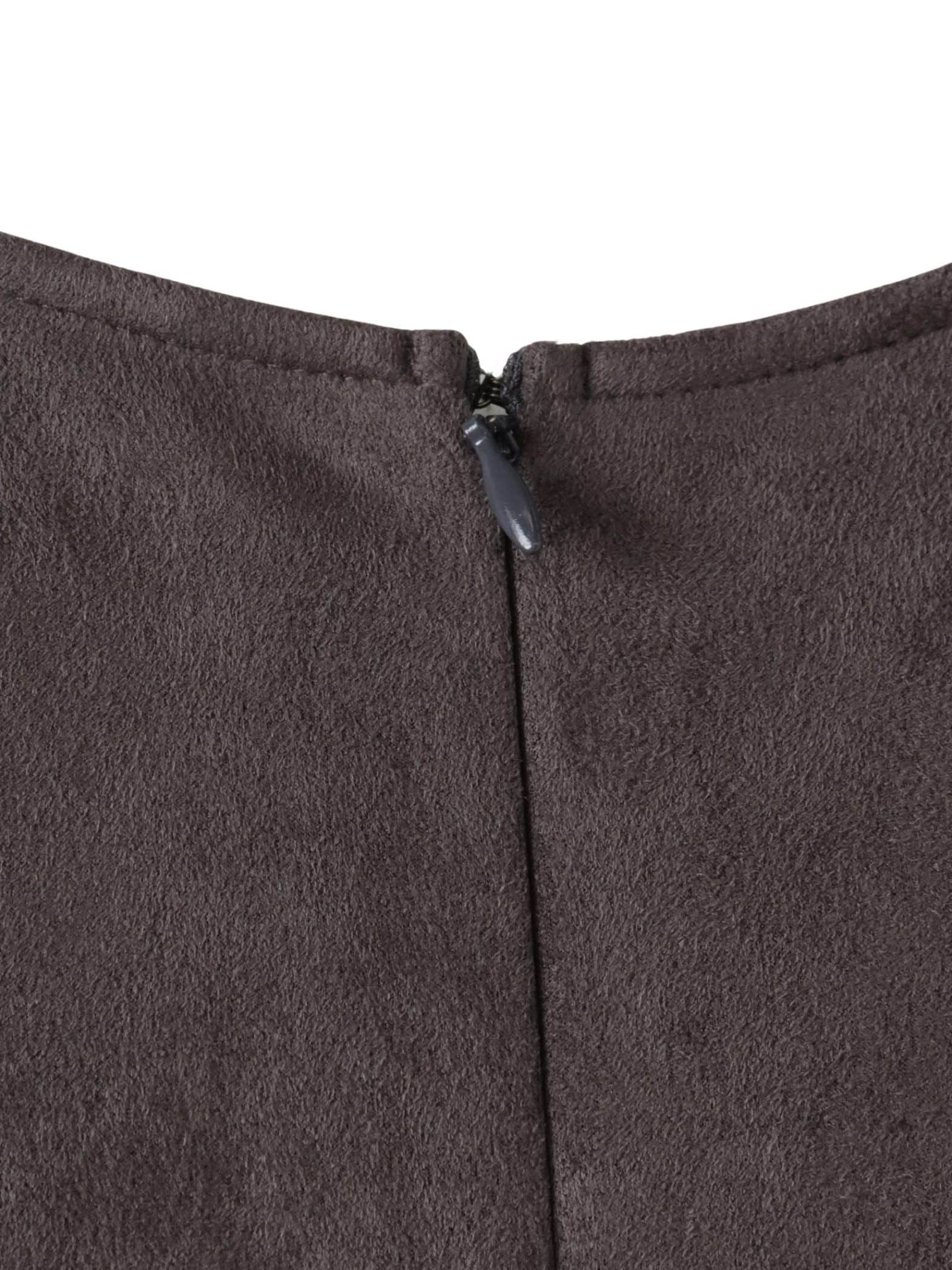 【WEB限定】フェイクスエードワンピース≪洗える≫